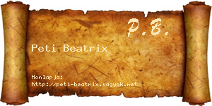 Peti Beatrix névjegykártya